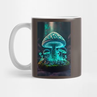 Neon green Psychedelic Glowing Mushroom Art Piece Mug